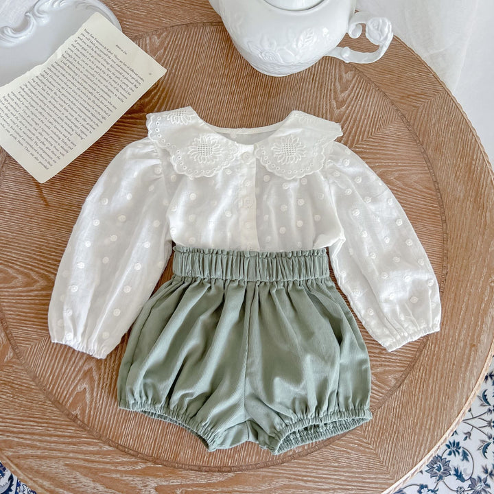 Baby Girl Solid Color Shorts Sets