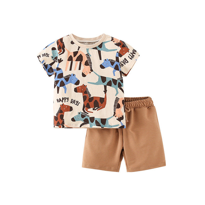 Baby Boy Horse Print Shorts Sets