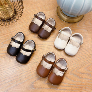 Step Up Your Toddler's Style with Baby Solid Color Leather Shoes!