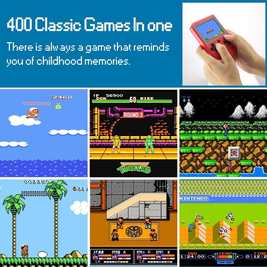 Portable Game Pad With 400 Games Toy Set