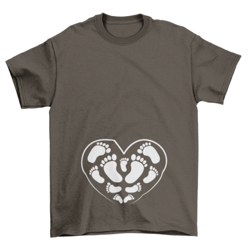 Baby feet pregnancy t-shirt design