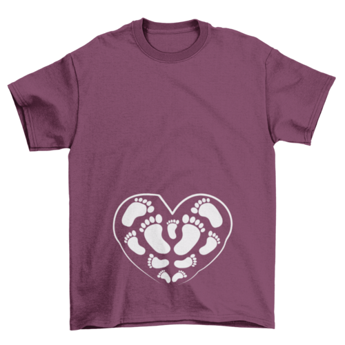 Baby feet pregnancy t-shirt design