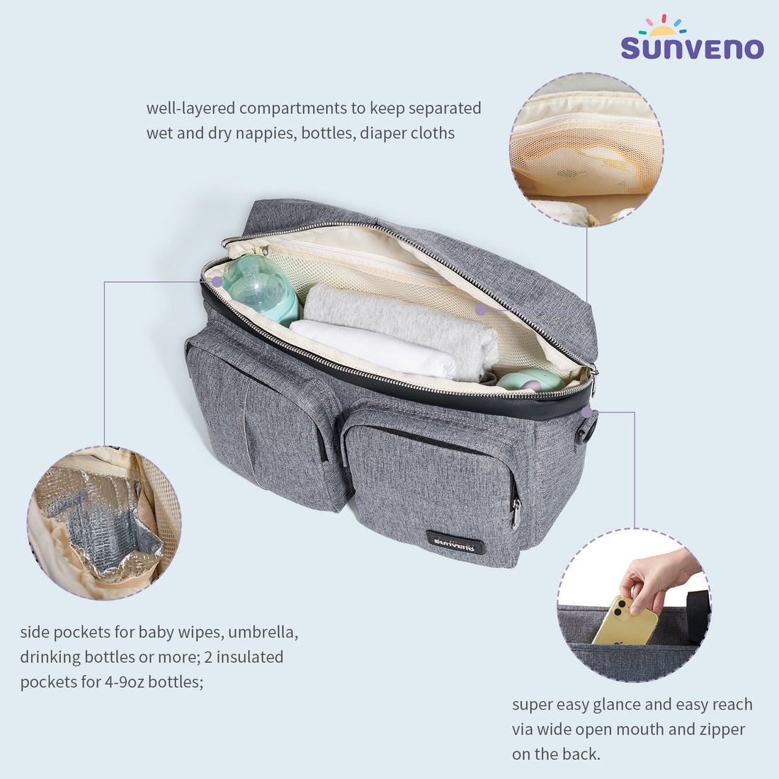 Stroller Organizer Diaper Bag