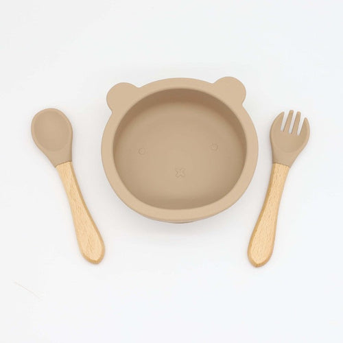 Baby Bear Shape Food Training Silicone Bowl