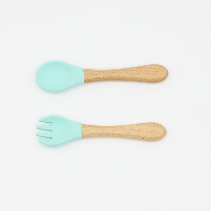 Baby Food Silicone Spoon Fork Cutlery