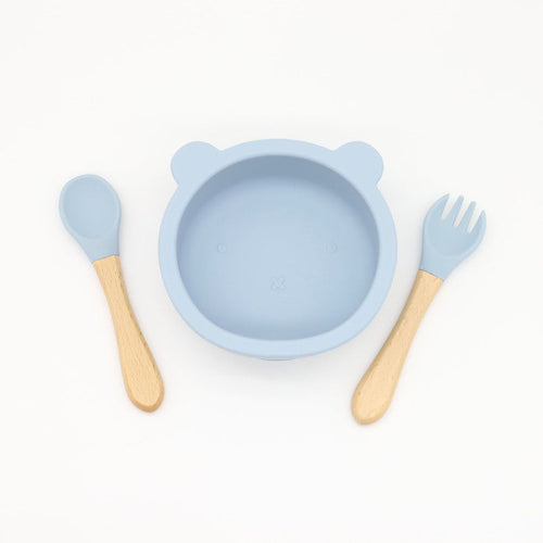 Baby Bear Shape Food Training Silicone Bowl
