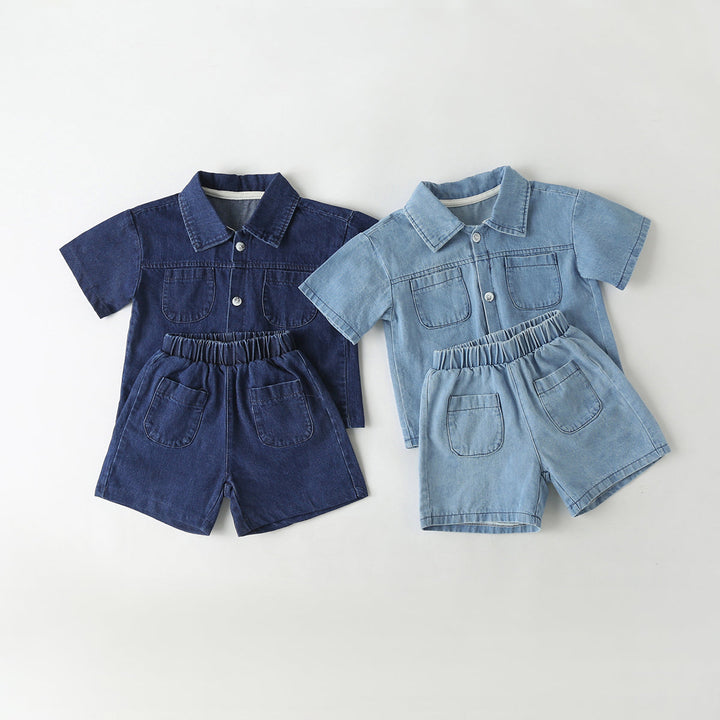 Baby Solid Color Butoon Shorts