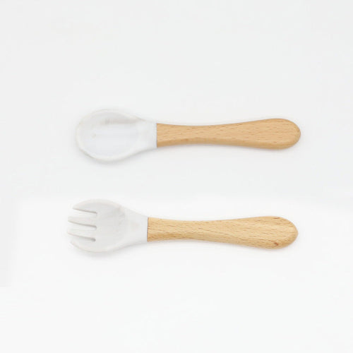Baby Food Silicone Spoon Fork Cutlery