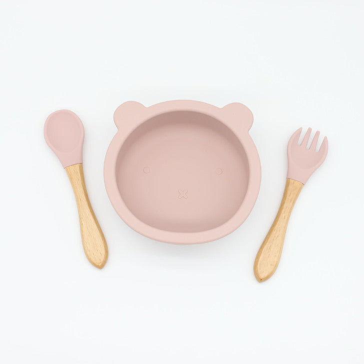 Baby Bear Shape Food Training Silicone Bowl