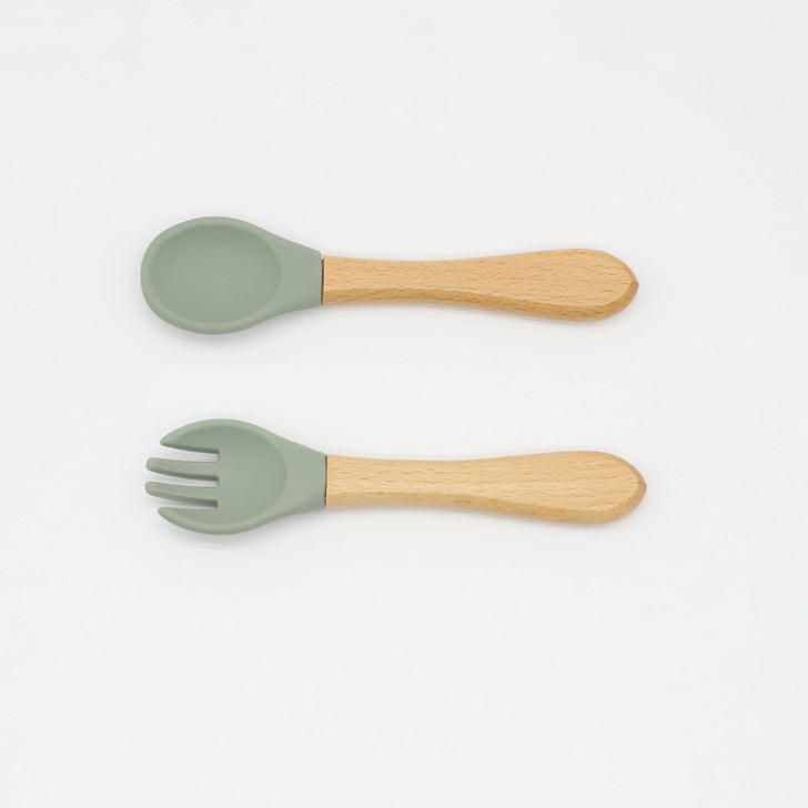 Baby Food Silicone Spoon Fork Cutlery