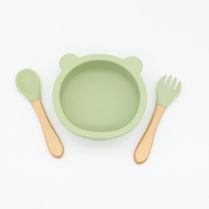 Baby Bear Shape Food Training Silicone Bowl