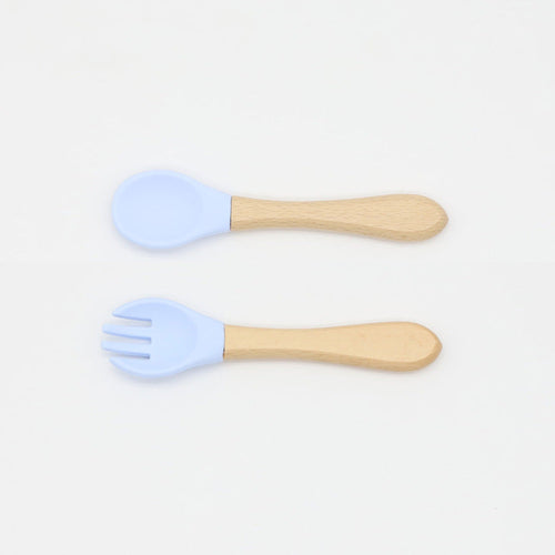 Baby Food Silicone Spoon Fork Cutlery