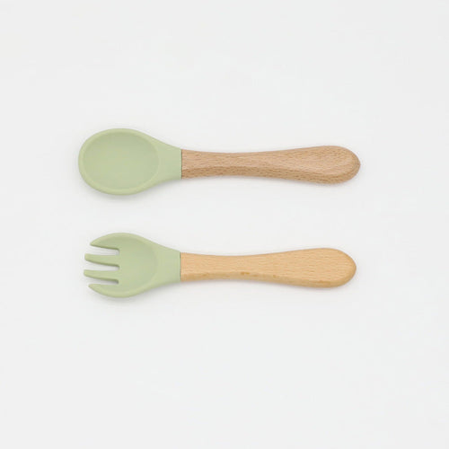 Baby Food Silicone Spoon Fork Cutlery