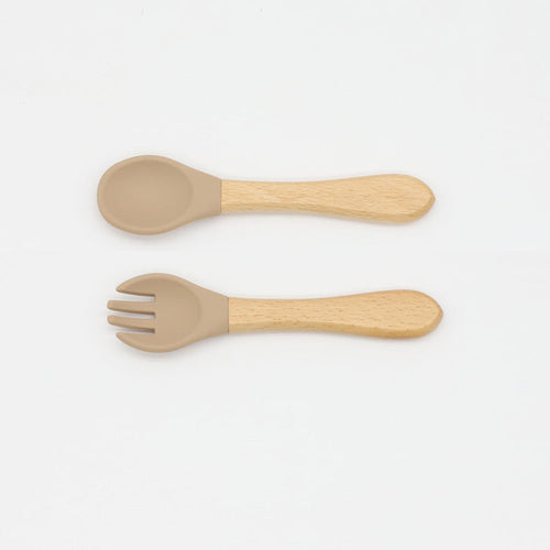 Baby Food Silicone Spoon Fork Cutlery