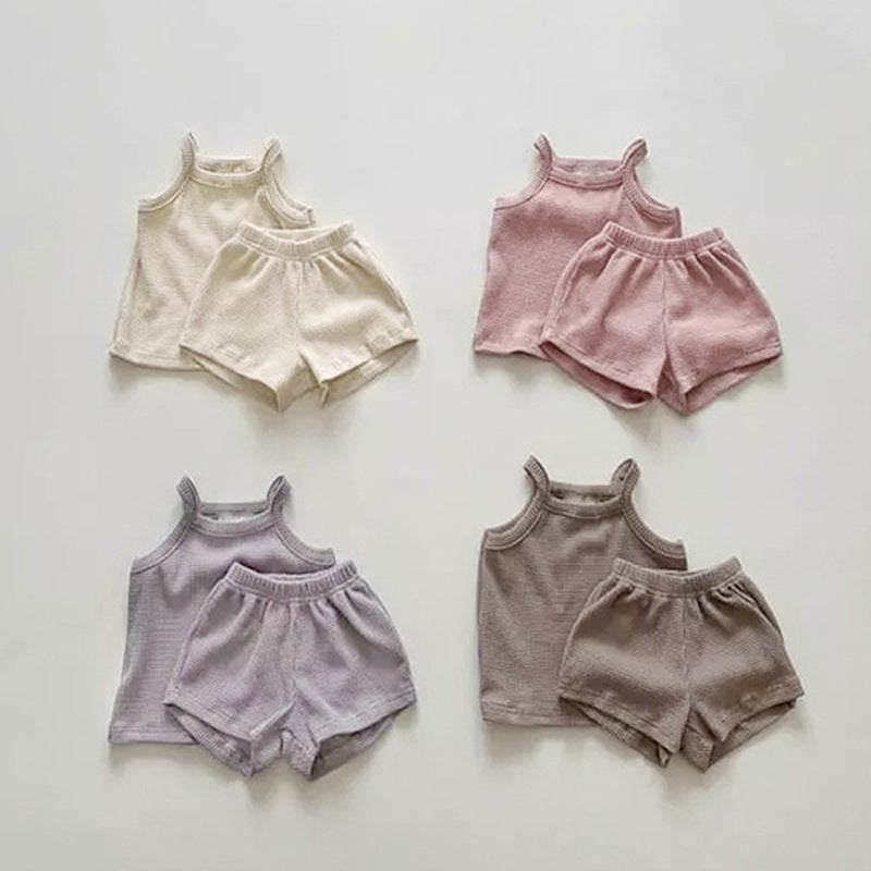 Baby Quality Waffle Knitted Shorts Sets