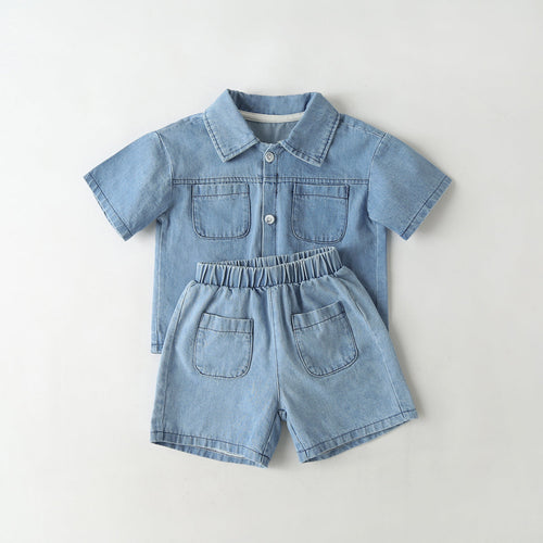 Baby Solid Color Butoon Shorts