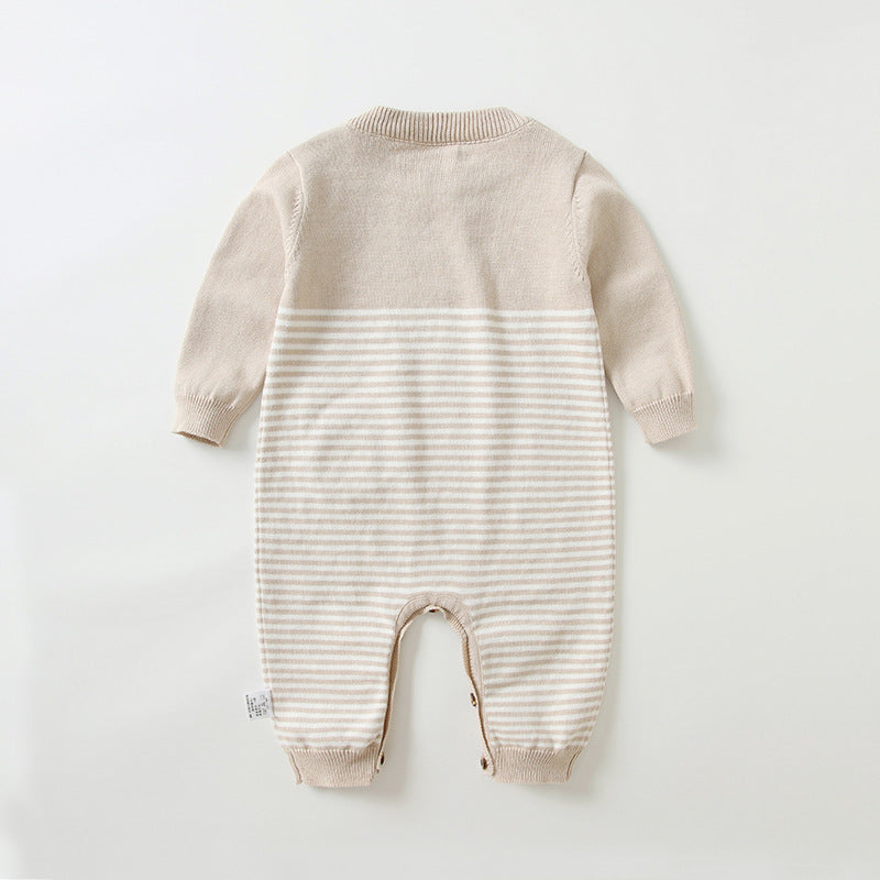 Baby Striped Knit Pattern Romper