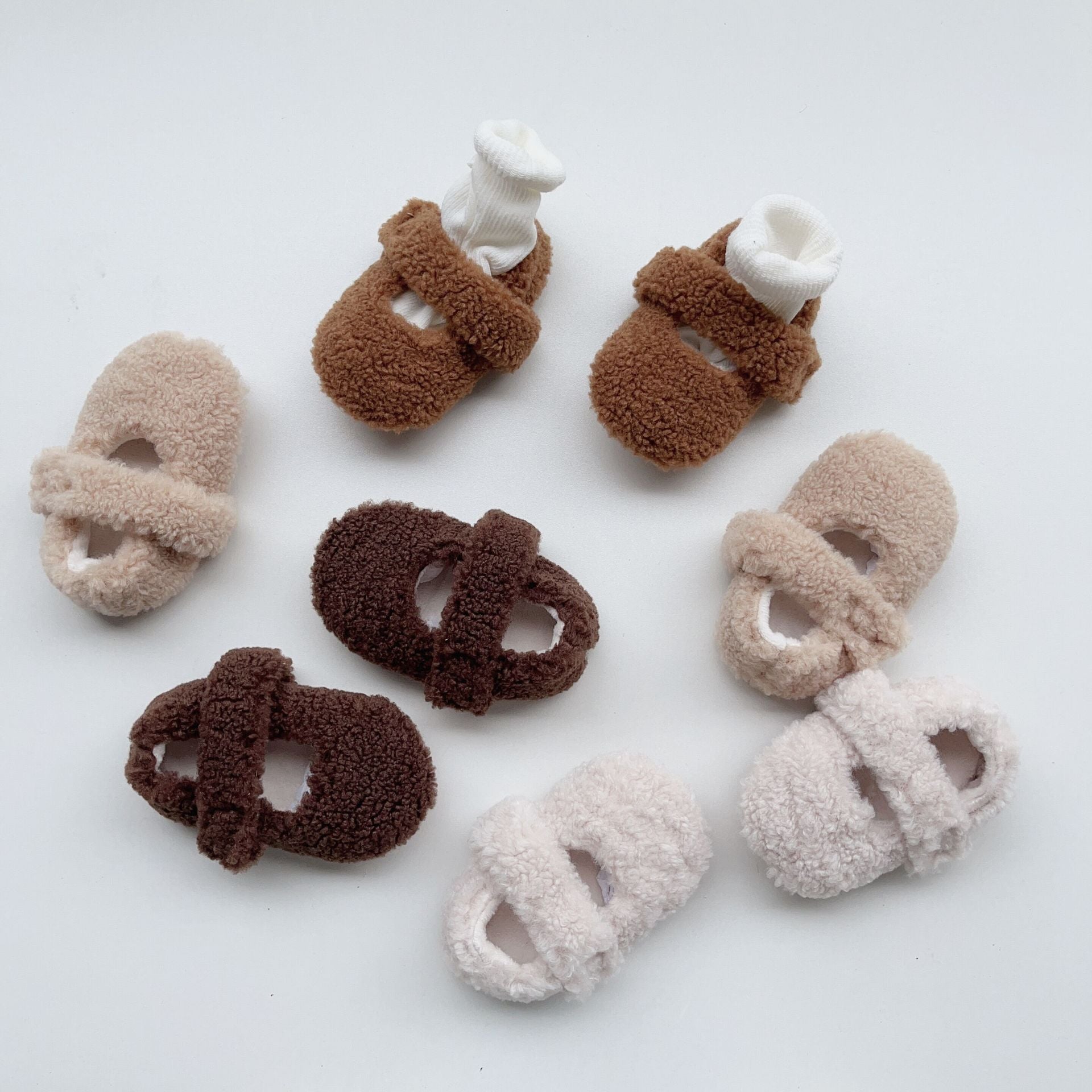 Infant Baby Solid Color Plush Warm Shoes