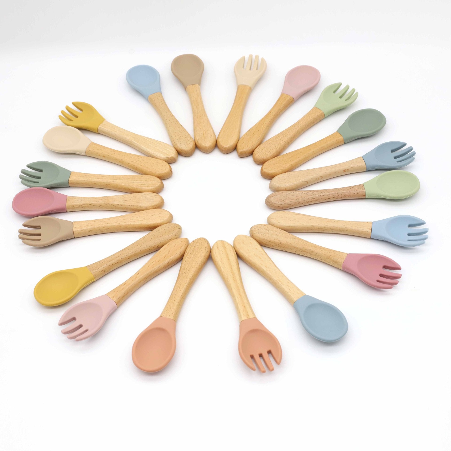Baby Food Silicone Spoon Fork Cutlery