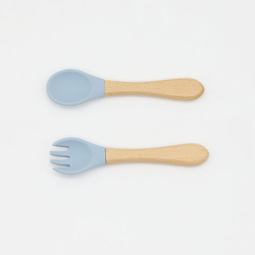 Baby Food Silicone Spoon Fork Cutlery