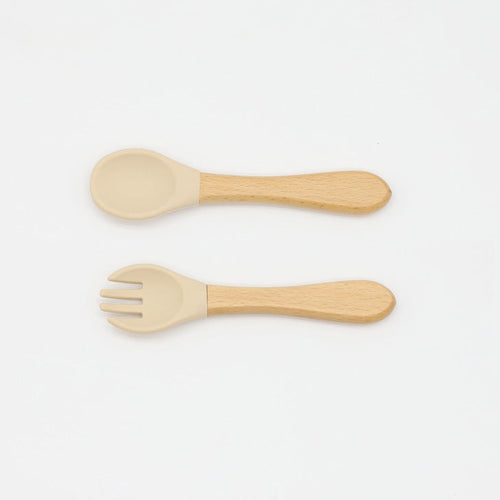 Baby Food Silicone Spoon Fork Cutlery