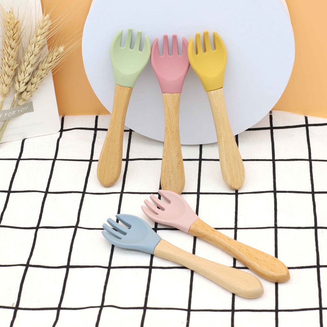 Baby Food Silicone Spoon Fork Cutlery