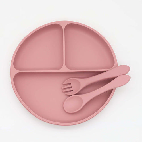 Baby Silicone Round Sucker Dinner Plate