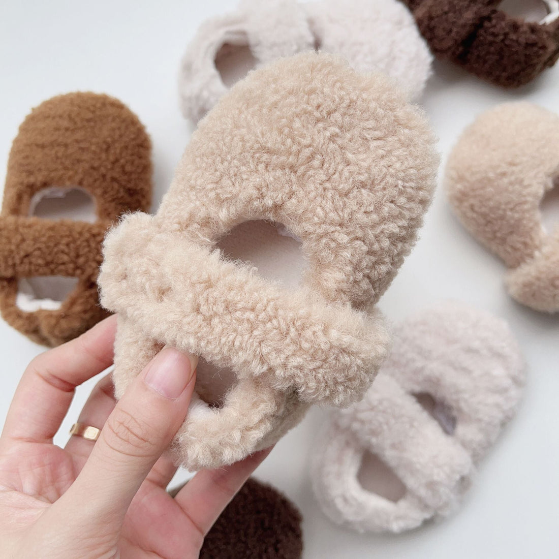 Infant Baby Solid Color Plush Warm Shoes