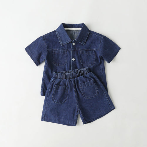 Baby Solid Color Butoon Shorts