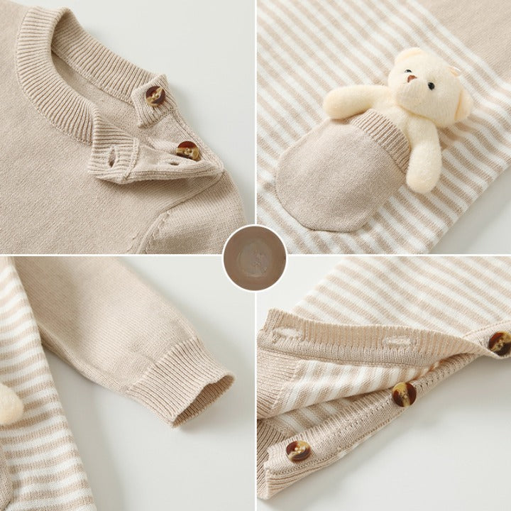 Baby Striped Knit Pattern Romper
