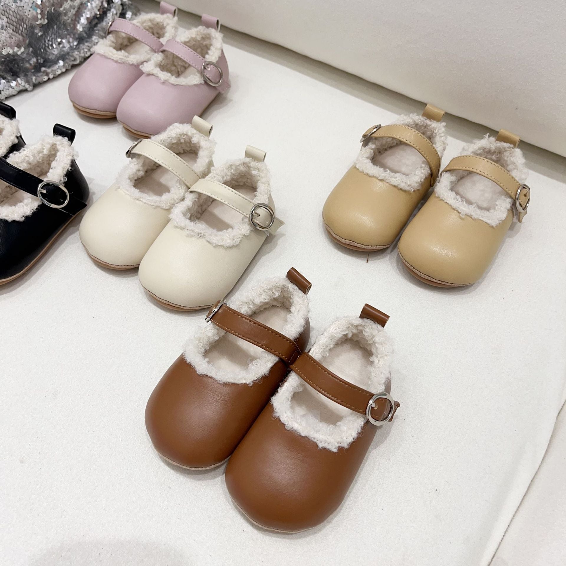 Infant Baby Girl Solid Color Warm Shoes