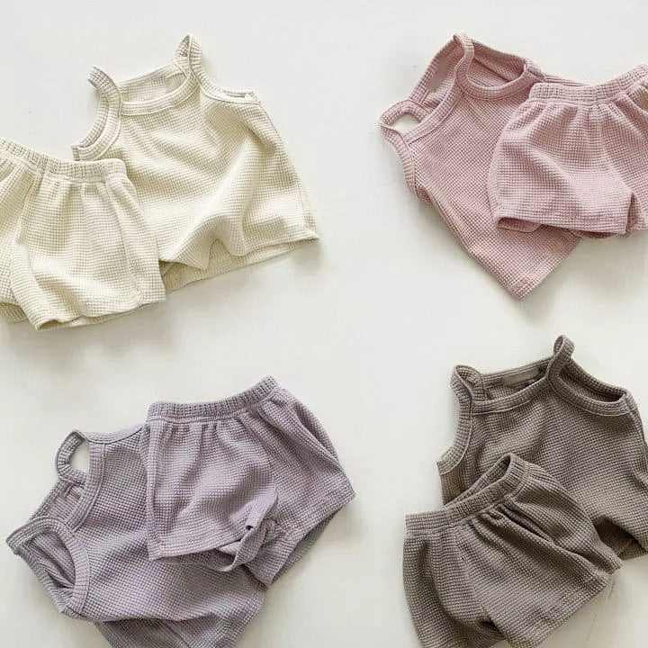 Baby Quality Waffle Knitted Shorts Sets