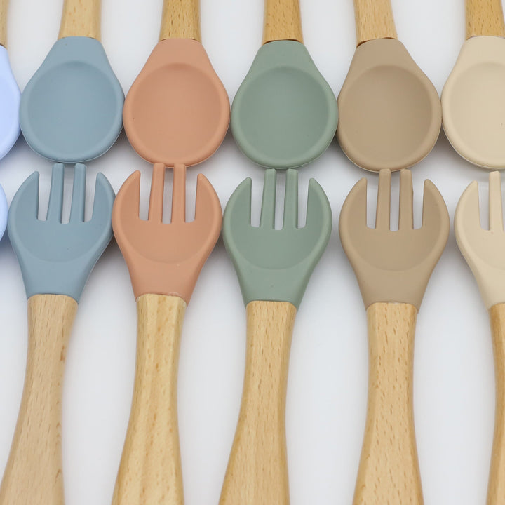Baby Food Silicone Spoon Fork Cutlery