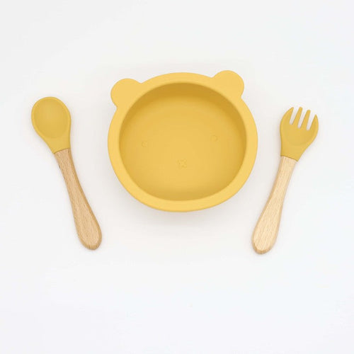 Baby Bear Shape Food Training Silicone Bowl