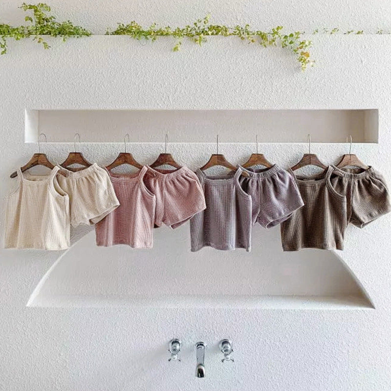 Baby Quality Waffle Knitted Shorts Sets