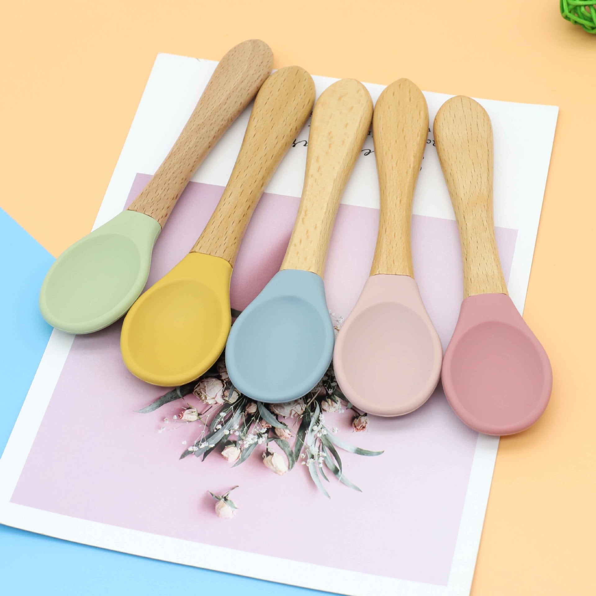 Baby Food Silicone Spoon Fork Cutlery