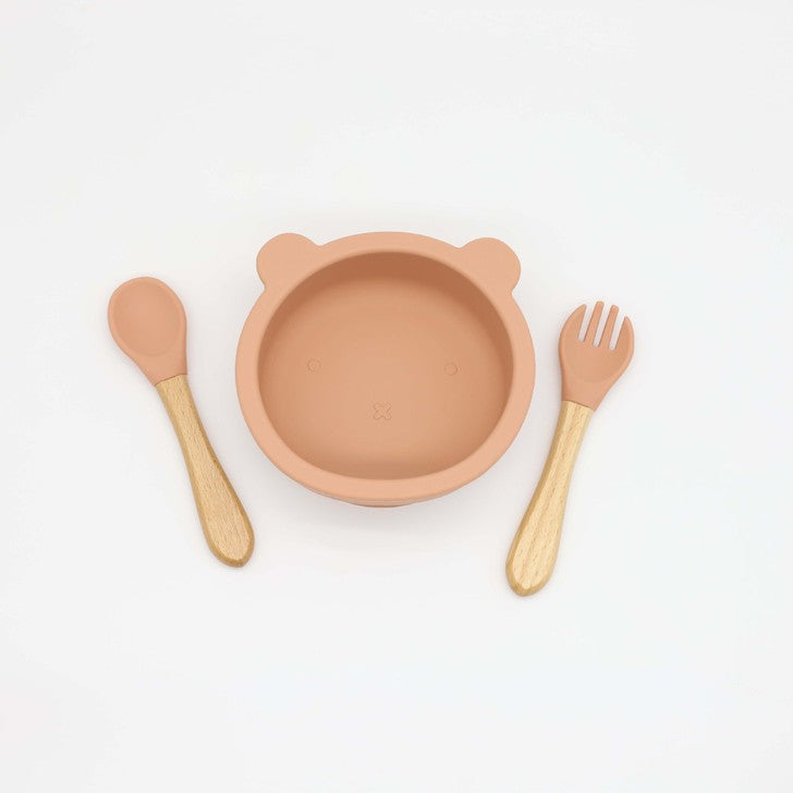 Baby Bear Shape Food Training Silicone Bowl