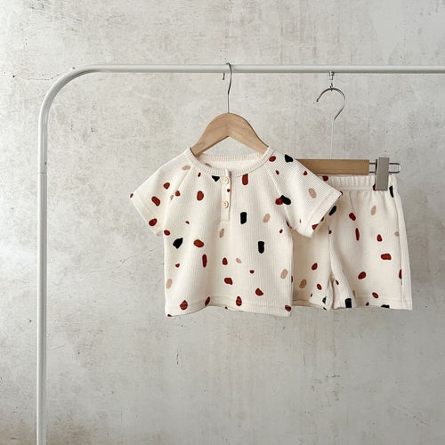 Baby Print Pattern Fabric Shorts Sets