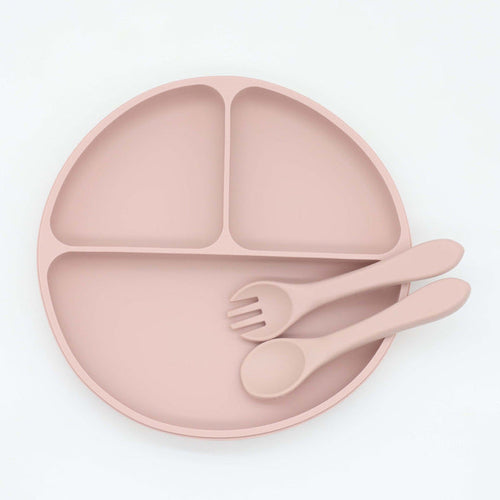 Baby Silicone Round Sucker Dinner Plate