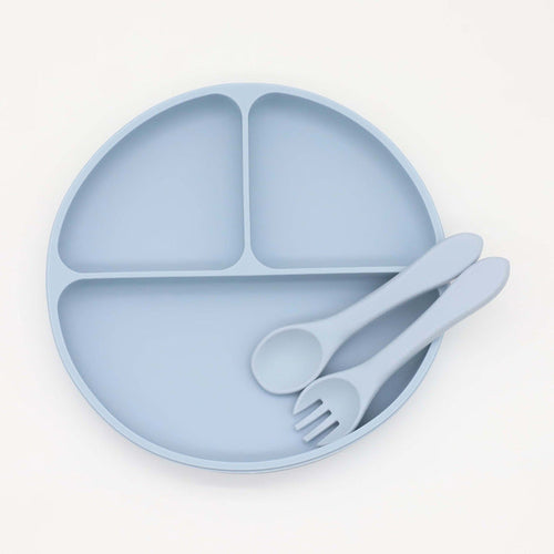 Baby Silicone Round Sucker Dinner Plate