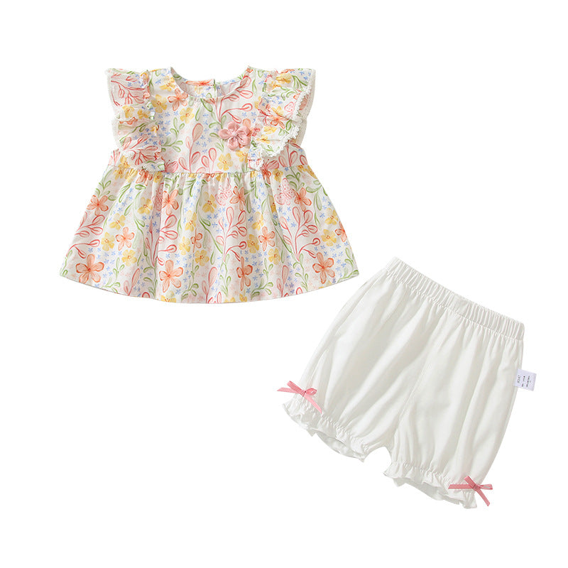 Summer Baby Kids Floral Pattern T-shirt