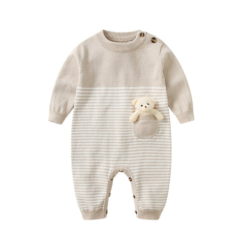 Baby Striped Knit Pattern Romper