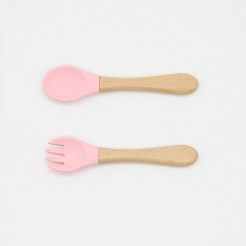 Baby Food Silicone Spoon Fork Cutlery