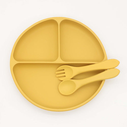 Baby Silicone Round Sucker Dinner Plate