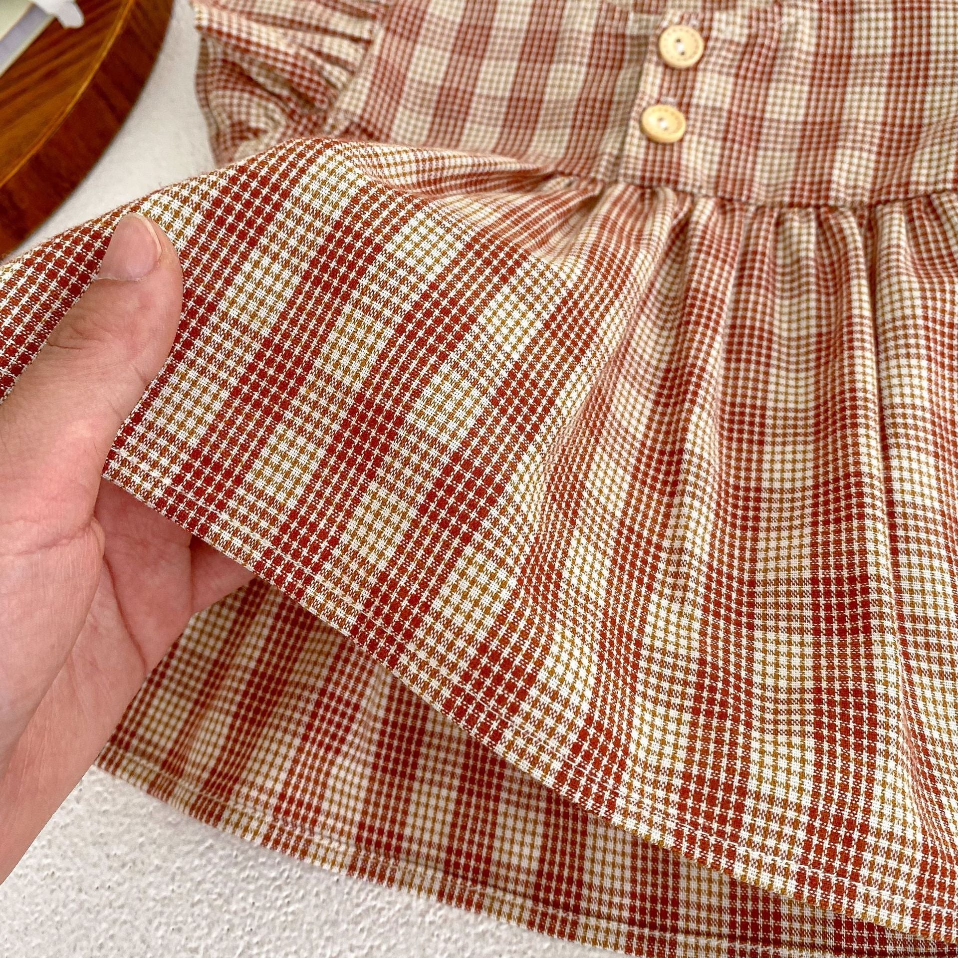 Baby Girl Plaid Pattern Shorts Sets