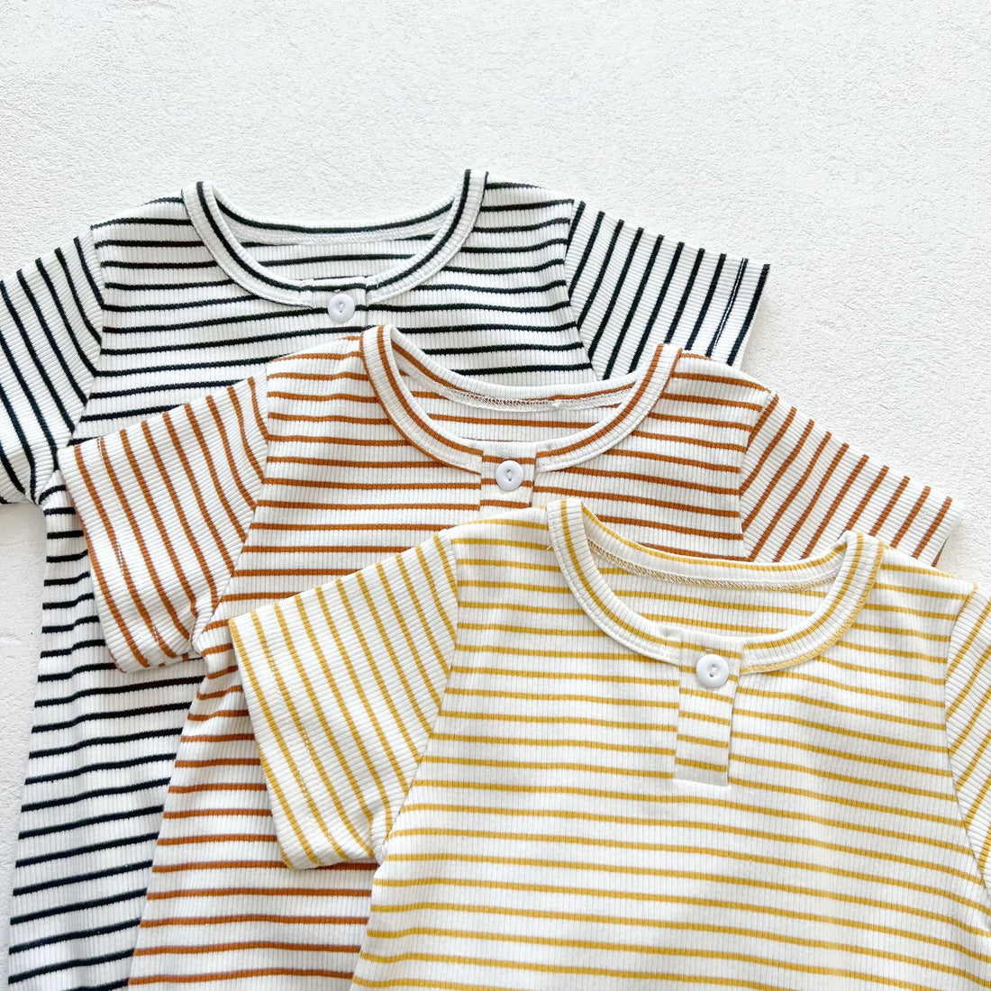 Baby Girls Round Collar Short-Sleeved Onesies