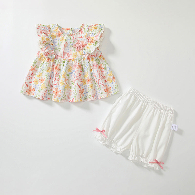 Summer Baby Kids Floral Pattern T-shirt