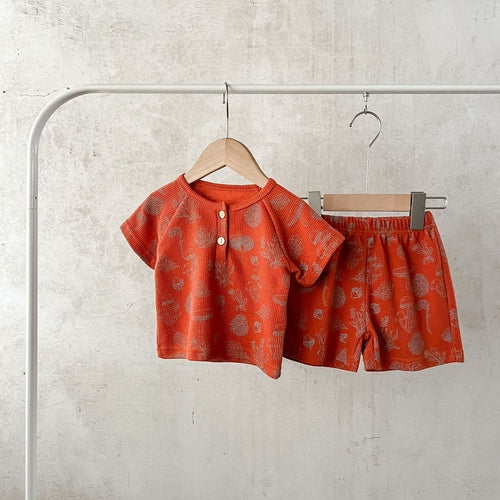 Baby Print Pattern Fabric Shorts Sets
