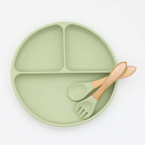 Baby Silicone Round Sucker Dinner Plate