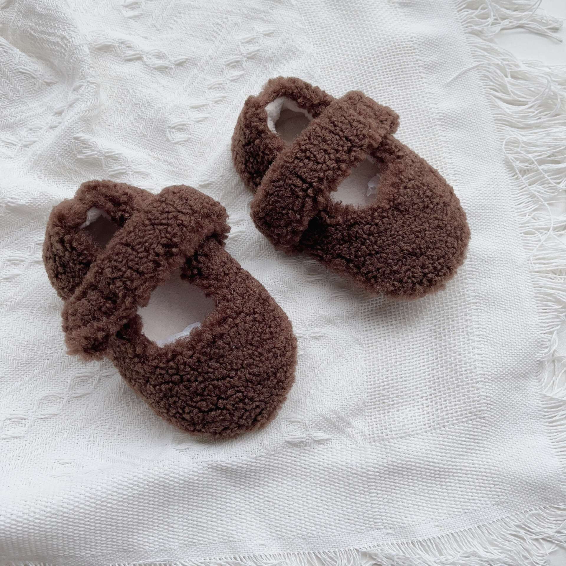 Infant Baby Solid Color Plush Warm Shoes